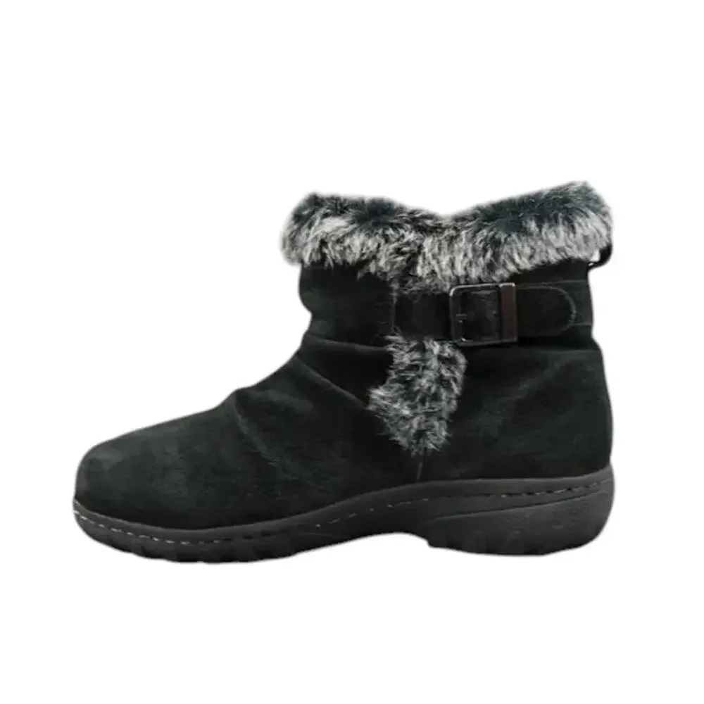 Khombu Shoes Womens 8 Bootie Winter Leather Faux Fur All Weather Lindsey Buckle